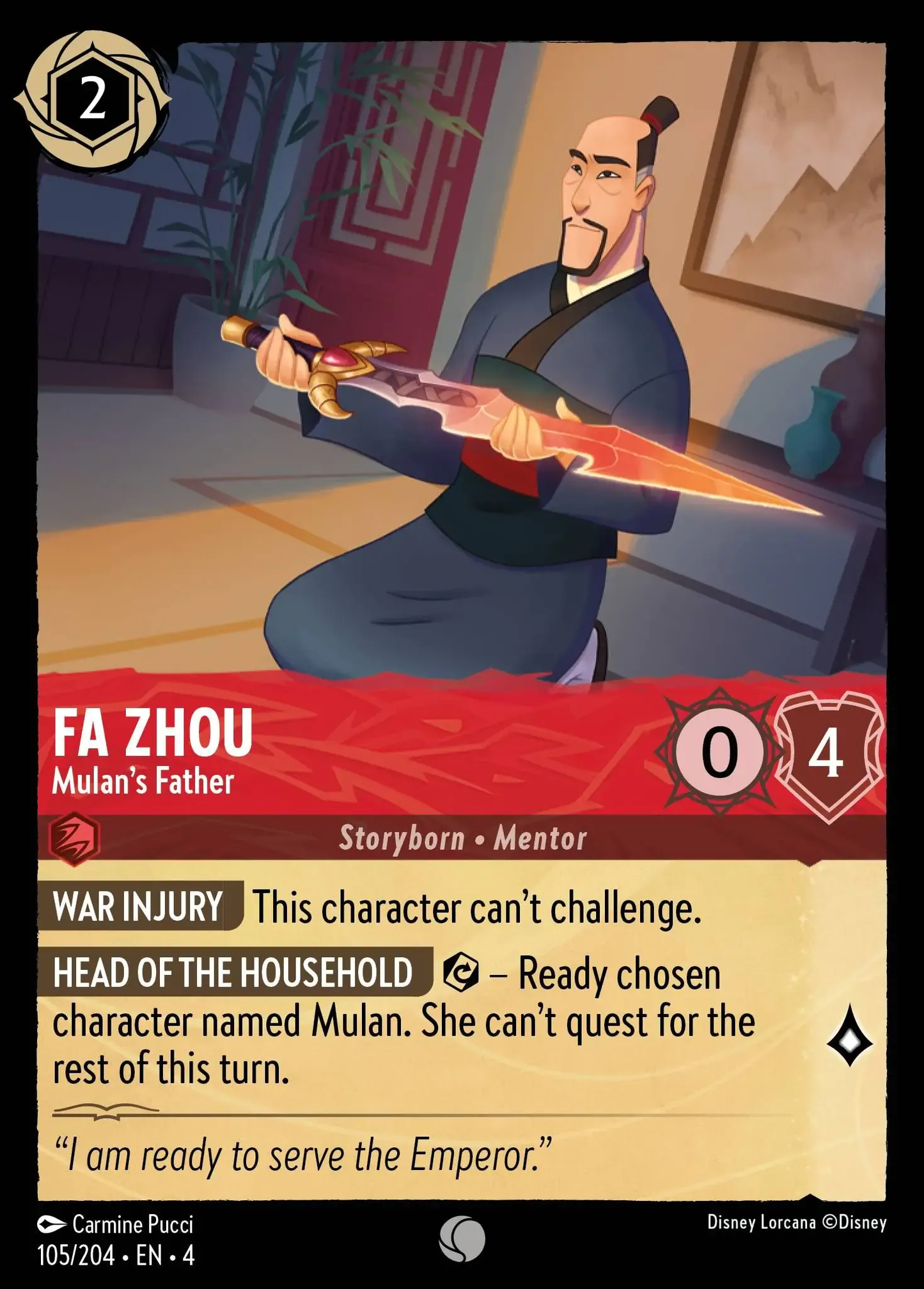 Fa Zhou - Mulan's Father [URS - #105]