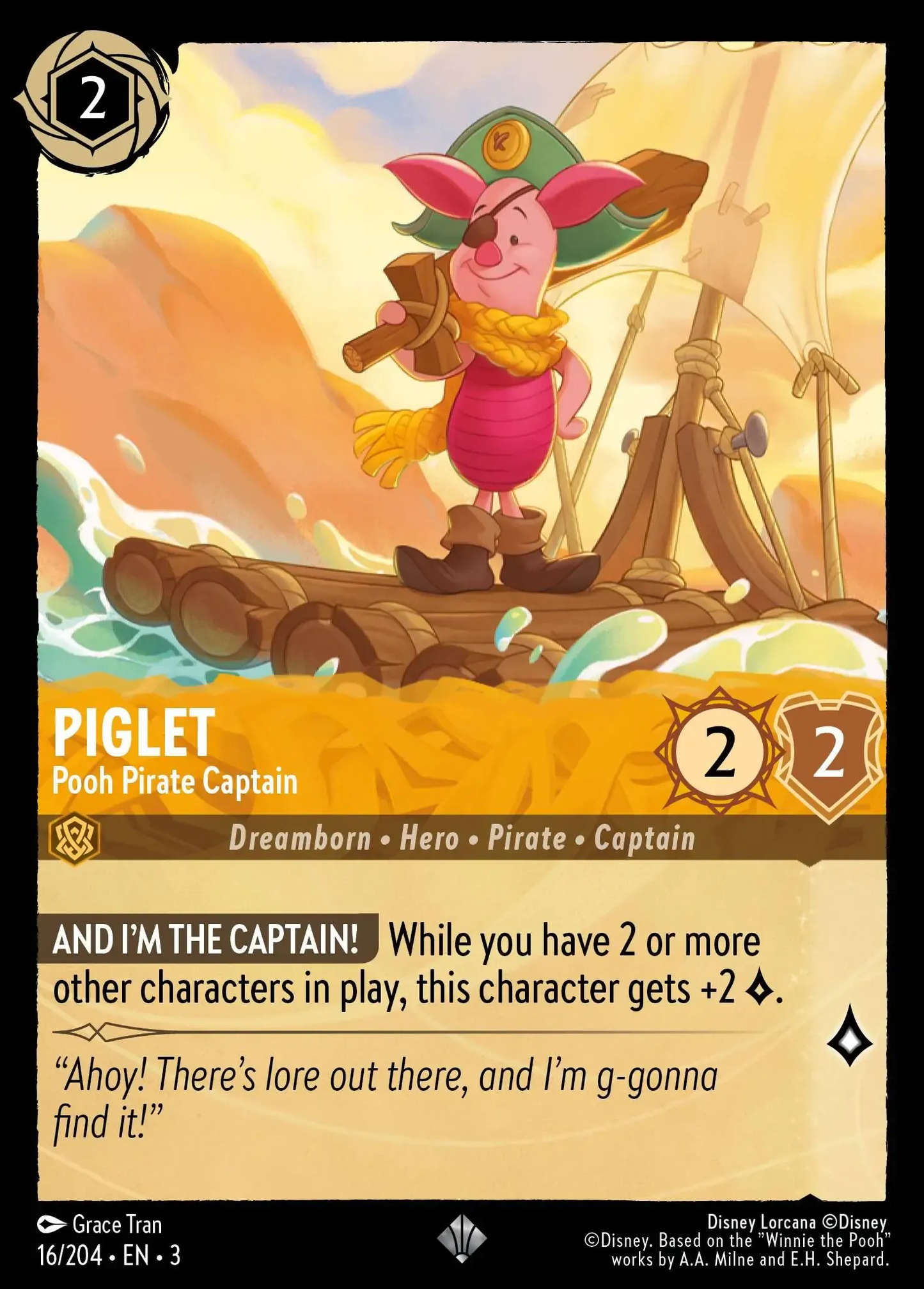 Piglet - Pooh Pirate Captain [INK - #016]