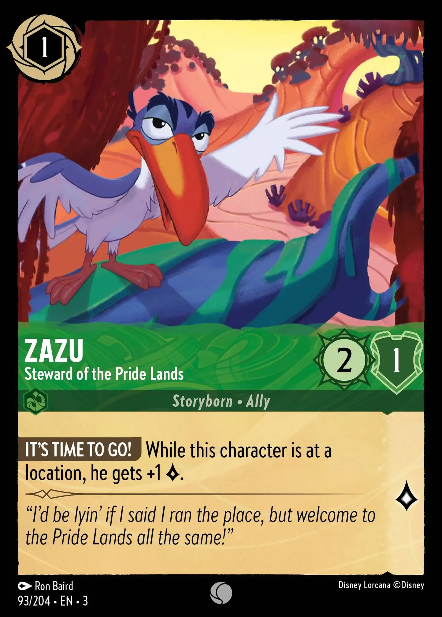 Zazu - Steward of the Pride Lands [INK - #093]